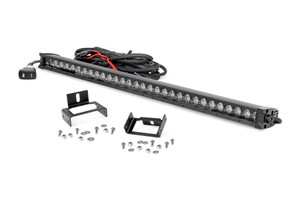 Rough Country LED Light - Grill Mnt - 30 Inch Black Single Row - White DRL - Ford Super Duty (11-16) | DHTP 70530BLDRL