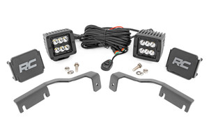 Rough Country LED Light - Ditch Mount - 2 Inch Black Pair - Spot - Nissan Frontier (22-23) | DHTP 71064