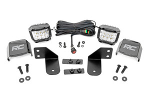 Rough Country LED Light - RR Cage Mount - 2 Inch -  Chrome Pair - Wide Angle - Polaris Ranger (13-21) | DHTP 93144