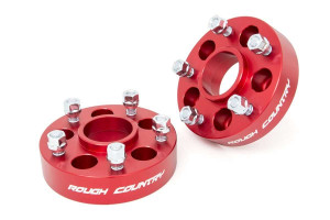 Rough Country 15 Inch Wheel Adapters - 5x45 to 5x5 - Red - Jeep Cherokee XJ/Comanche MJ/Wrangler TJ | DHTP 1092RED