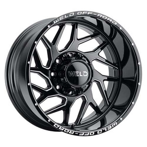 Weld Off-Road Fulcrum Gloss Black Milled Wheels Rims 22x10 5x127 5x139.7  -18mm | EC W11720057475