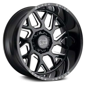 Black Rhino Reaper Black W/Milled Spokes Wheels Rims 20x9.5 8x165.1  12mm | EC 2095RPR128165B22