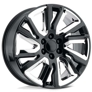 Oe Performance Pr202 Gloss Black W/ Chrome Accents Wheels Rims 22x9 6x139.7  28mm | EC 202GC-2295828