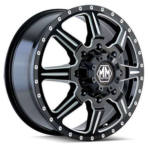 Mayhem Dually Monstir 8101 Milled Front Wheels Rims 22x8.25 8x170 Black 127mm