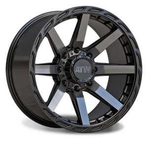 Atw Everglades Wheels Rims 20x10 8x180 Gloss Black W/ Brushed Dark Tint -18mm | EVE201628