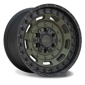 Atw Comanche Wheels Rims 17x9 6x135 6x139.7 Military Green W/ Black Lip -12mm | COM179605