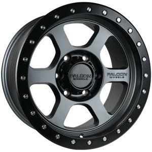 Falcon T1 Wheels Rims 17x9 6x139.7 Matte Gunmetal W/ Matte Black Ring -12mm | T1-7983-12-MGN