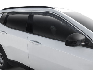 Husky Liners Low Profile Ventvisor Deflector; Smoke with Chrome Trim; Outside Mount; 4 pc | BBVR 2884010