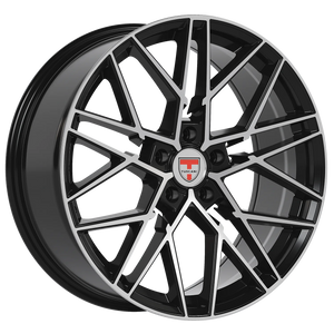Tuscani 207 Wheels Rims 20x8.5 5x114.3 Gloss Black Machined 35mm | 207BMF-28512+35