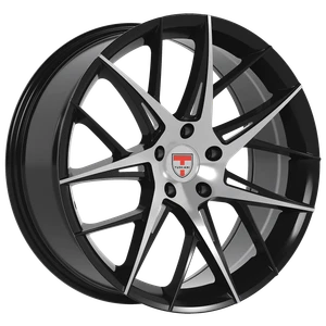 Tuscani 208 Wheels Rims 20x8.5 5x114.3 Gloss Black Machined 35mm | 208BMF-28512+35