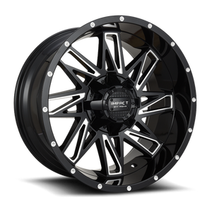 Impact Off-Road 814 Wheels Rims 17x9 5x127 Gloss Black Milled -12mm | 814NGB-79056-12
