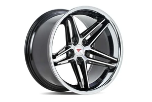 Ferrada CM1 Wheels Rims 20x10 5x120 Machined Black W/ Chrome Lip 28mm | CM120105120MA28