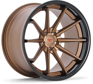 Ferrada FR4 Wheel 19x8.5 5x120 Matte Bronze w/ Gloss Black Lip 15mm FR419855120BZ15 - FREE T-SHIRT INCLUDED!