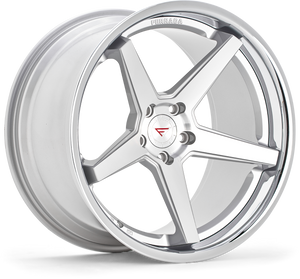 Ferrada FR3 Wheel 20x9.5 5x115 Machined Silver w/ Chrome Lip 15mm FR32095115MS15 - FREE T-SHIRT INCLUDED!