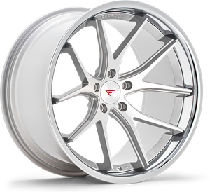 Ferrada FR2 Wheel 22x9.5 5x120 Machined Silver w/ Chrome Lip 30mm FR22295120MS30 - FREE T-SHIRT INCLUDED!