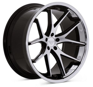 Ferrada FR2 Wheel 22x9.5 5x130 Machined Black w/ Chrome Lip 42mm FR22295130MA42 - FREE T-SHIRT INCLUDED!