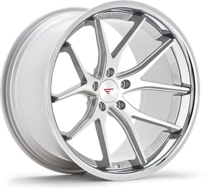 Ferrada FR2 Wheel 20x9.5 5x120 Machined Silver w/ Chrome Lip 20mm FR22095120MS20 - FREE T-SHIRT INCLUDED!
