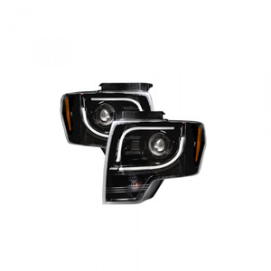 Ford F150 & Raptor 09-14 Projector Headlights OLED Halos & DRL Smoked/Black | 264190BKC