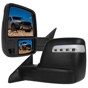 Spec-D Spec-D Dodge Ram Towing Mirror 23-24 Look-Black  | SPE RMX-RAM09HP-23-FS