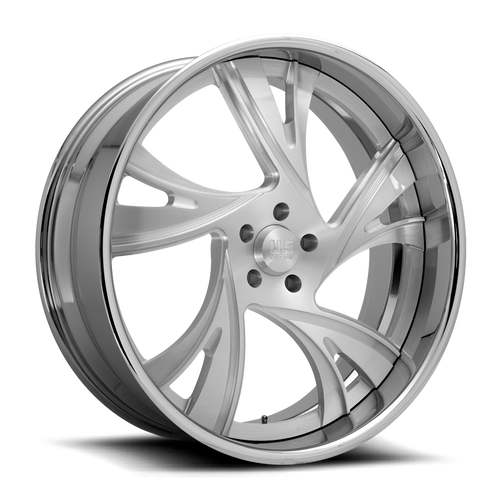 Us Mags Us709 Sniper 5 Wheels Rims 24x9 5x120.65 Brushed Face Polished Lip 6mm | US709RH24906152R