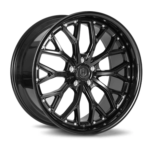 Curva Cff76 Wheels Rims 20x9 Blank Custom Drilled Gloss Black 20mm | CFF76-2090BLNK2073B