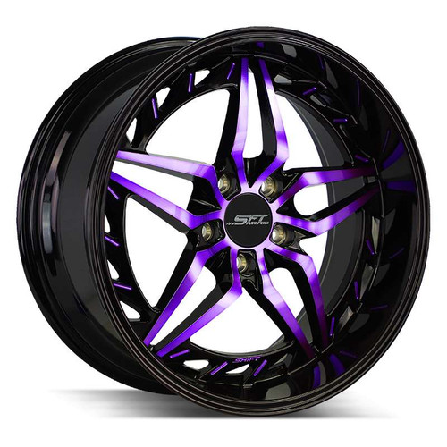 Shift Hf37 Injector Wheels Rims 20x8.5 5x114.3 Gloss Black W/ Candy Purple Face 30mm | HF3708551430GBMP