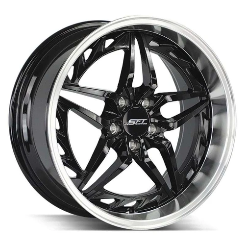 Shift Hf37 Injector Wheels Rims 20x8.5 5x114.3 Black W/ Polished Lip 35mm | HF3708551435BP
