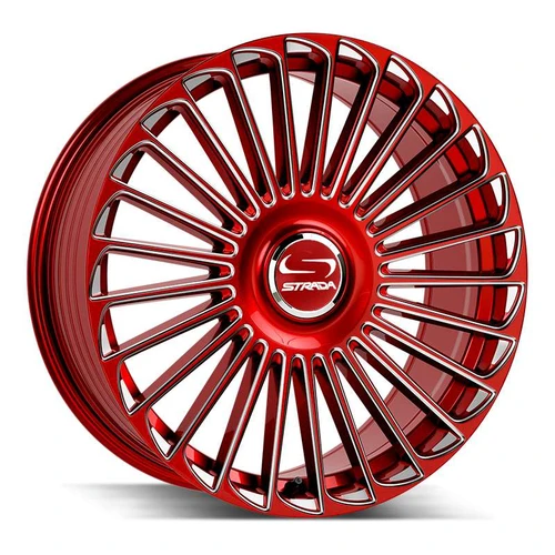 Strada Sf68 Martello Wheels Rims 22x9 5x115 5x120 Milled Candy Red 20mm | SF6829051620RML