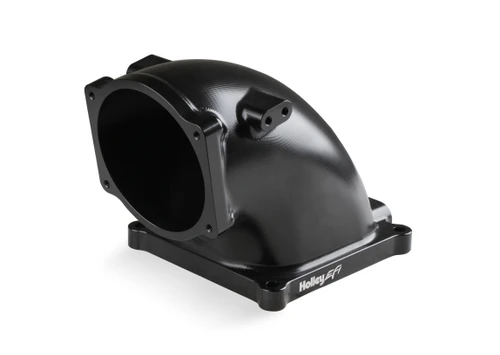 Holley EFI Billet 4500 EFI Throttle Body Intake Elbow-Ls- Black Finish | GVMR 300-253BK