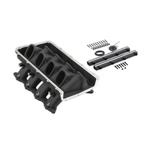 Holley EFI ULTRA LO-RAM BASE FORD COYOTE FRONT FEED BLACK | GVMR 300-921BK