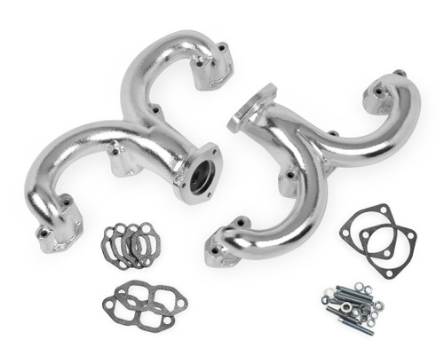 Flowtech Rams Horn Exhaust Manifolds - Chrome | CJWH 11704-2FLT