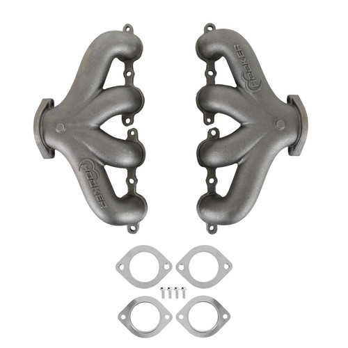 Hooker BlackHeart LS Swap Exhaust Manifolds - Center Dump - Natural Cast | JVRB 8504HKR