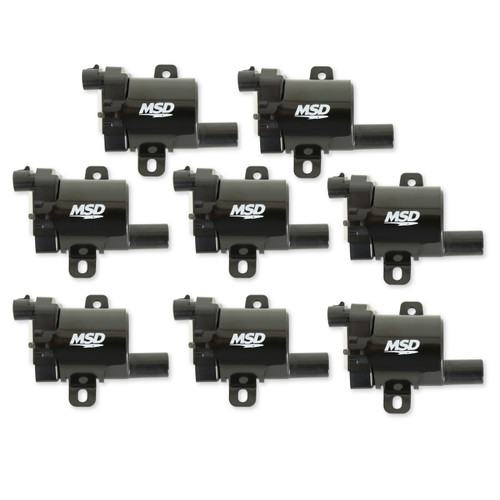 MSD Ignition Coil - Blaster Series - L-Series Truck Engine - Black - 8-Pack | BCCX 826383