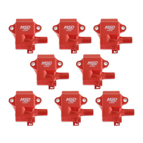 MSD Ignition Coil - Pro Power Series - GM LS1/LS6 Engines - Red - 8-Pack | BCCX 82858