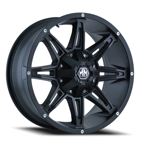 DOORBUSTER PRICING! - Mayhem Rampage Wheel 17x9 5x127 & 5x139.7 Matte Black 18mm | 8090-7952MB18