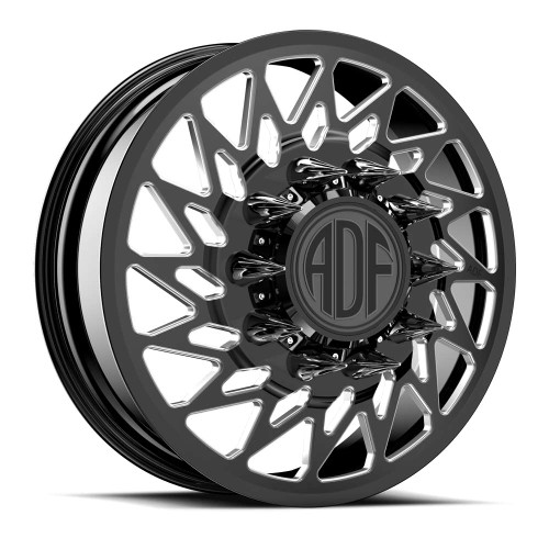 Adf Dually Chopper Wheels Rims 24x8.25 8x170 Gloss Black/Machined 144mm