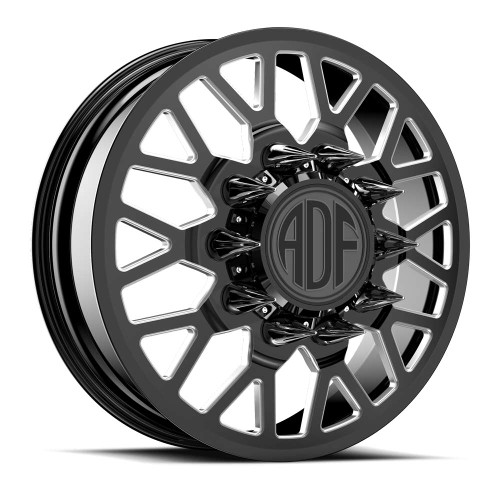 Adf Dually Dfl Wheels Rims 22x8.25 8x210 Gloss Black/Machined 145mm