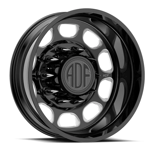 Adf Dually Spindle Wheels Rims 22x8.25 10x225 Gloss Black/Machined -168mm