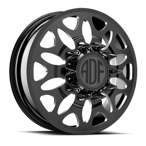 Adf Dually Zyn Wheels Rims 22x8.25 8x165.1 Gloss Black/Machined 145mm