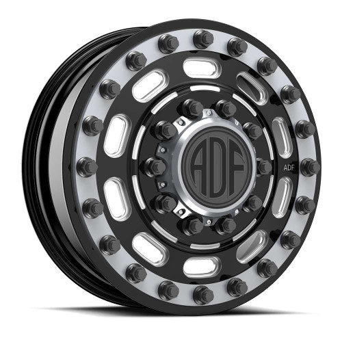 Adf Dually Maximus Wheels Rims 26x8.25 8x165.1 Gloss Black/Machined W/ Gunmetal Accents 132mm