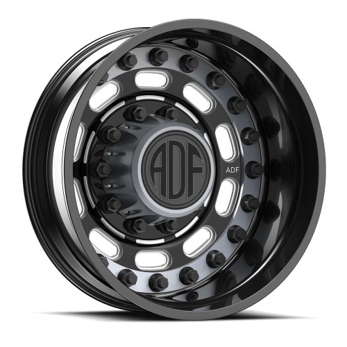 Adf Dually Maximus Wheels Rims 28x8.25 8x165.1 Gloss Black/Machined W/ Gunmetal Accents -156mm