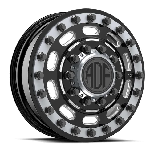 Adf Dually Maximus Wheels Rims 28x8.25 8x165.1 Gloss Black/Machined W/ Gunmetal Accents 132mm