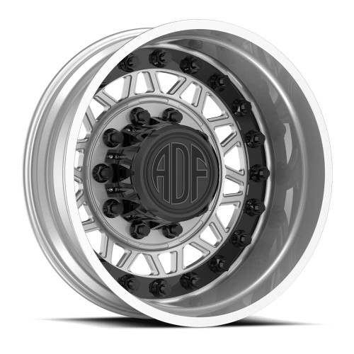 Adf Dually Mad Max Wheels Rims 22x8.25 8x170 Silver W/ Black Accents -168mm