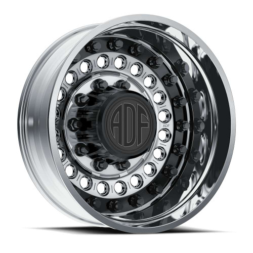 Adf Dually Mag Nuts Wheels Rims 24x8.25 10x225 Polished W/ Black Accents -167mm