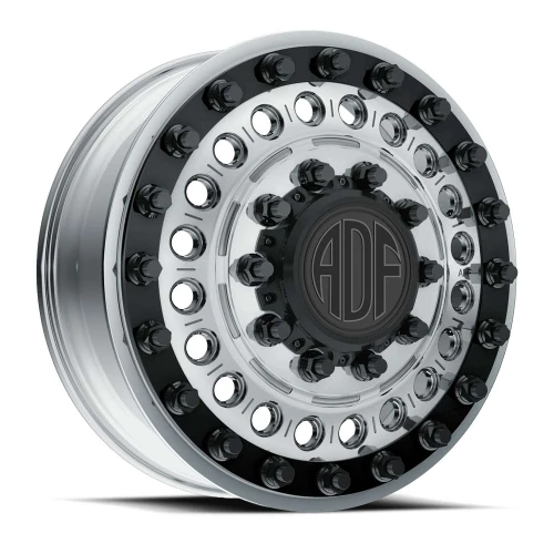 Adf Dually Mag Nuts Wheels Rims 22x8.25 8x275 Polished W/ Black Accents 145mm