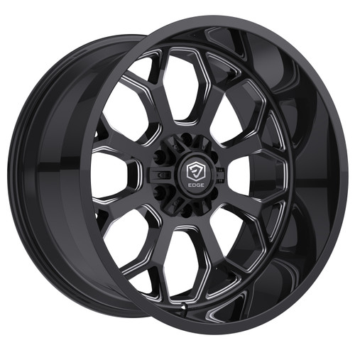 Edge Off Road 301Bm Wheels Rims 20x10 5x127 5x139.7 Gloss Black W/ Milled Accents -19mm | 301BM-2100919