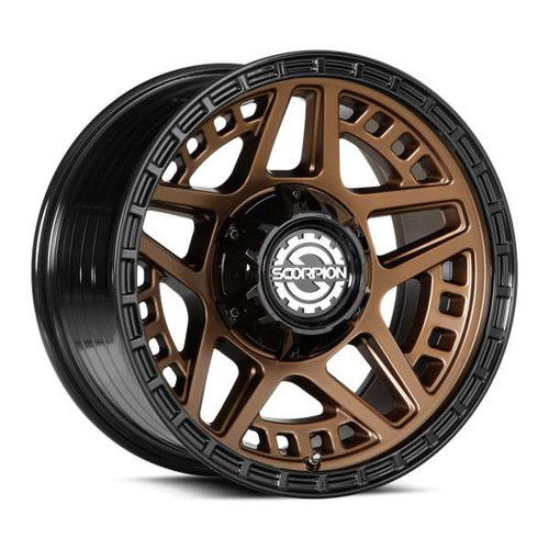 Scorpion Rebel Wheels Rims 17x9 6x135 6x139.7 Bronze W/ Black Lip -12mm | RB-17963539-12BZBL