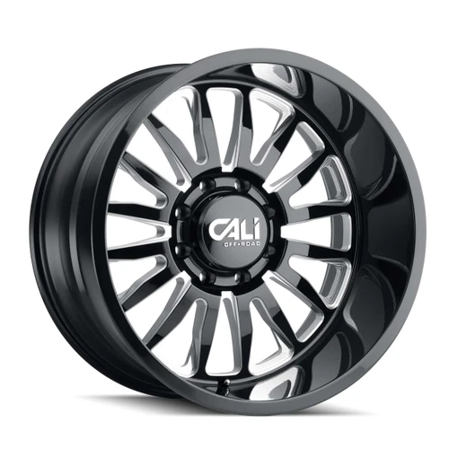 Cali Off-Road Summit Wheels Rims 22x12 8x180 Gloss Black Milled -51mm | 9110-22278BMN