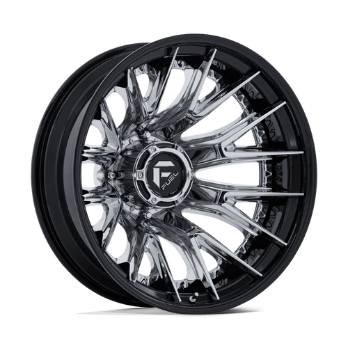 Fuel Dually D407 Catalyst  Wheels Rims 22x8.25 8x200 Chrome W/ Gloss Black Lip -202mm