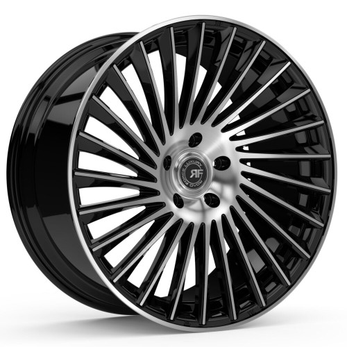 Road Force Rf23 Wheels Rims 22x9 5x112 Black Machined 28mm | RF23229020+28MB